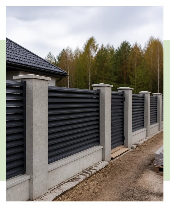 Забор с бетонными столбами в Бирске по цене от 5717 р. | ЗаборЭксеперт-Брк